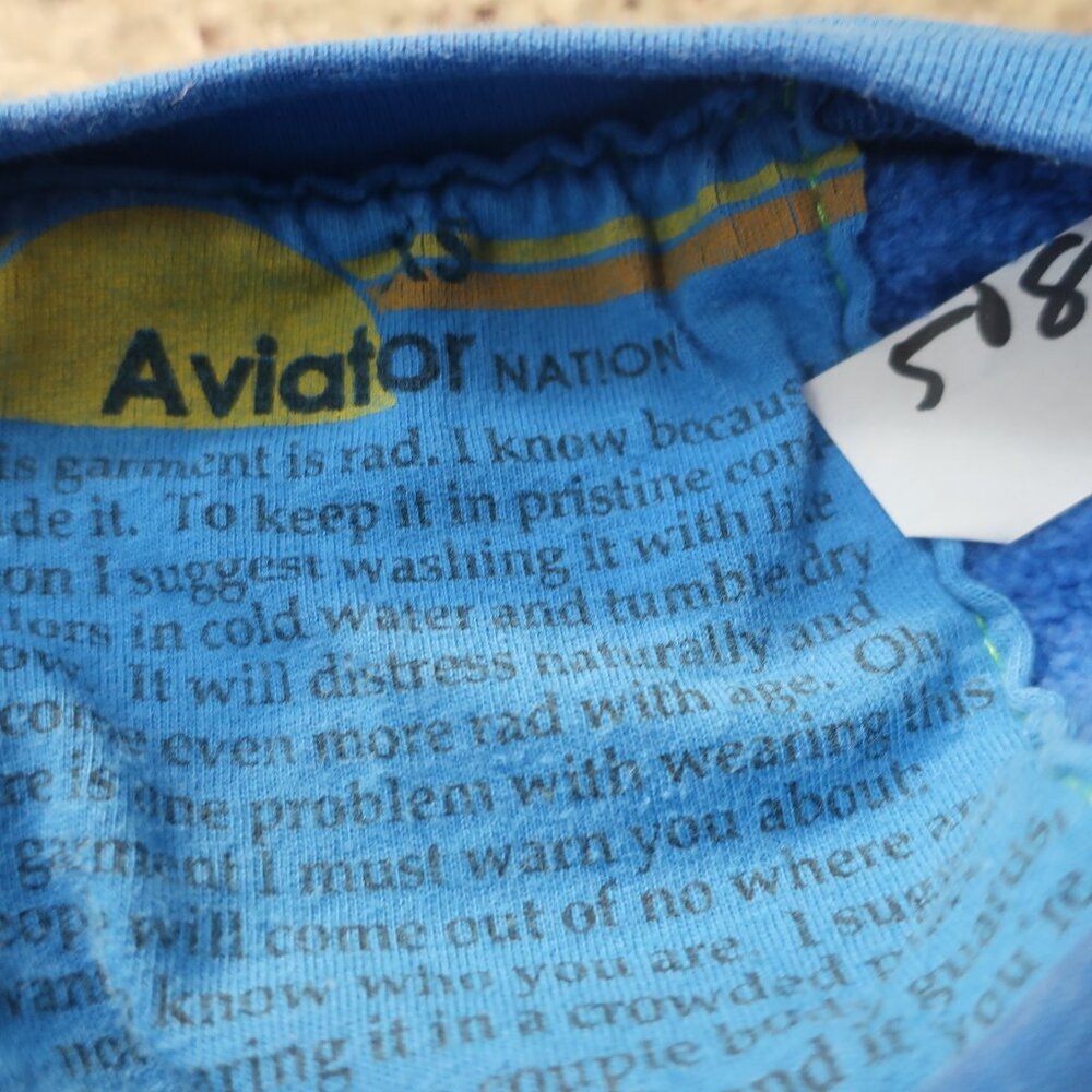 Womens Aviator Nation Blue "Thunder Bolt" 2Pc Sweatshirt/Jogger Sweatpants XS - Picture 8 of 9